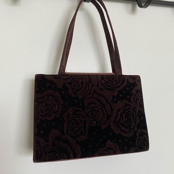 Vintage Flower Design Brown Tiny Bag - Picture 3 of 5